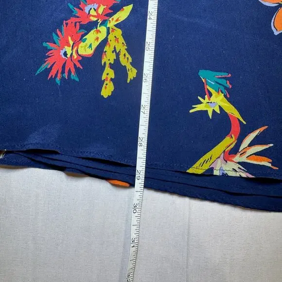 Madewell Atrium Silk Skirt Bird of Paradise Floral Navy Women's 10 Resort Euro - Picture 16 of 16